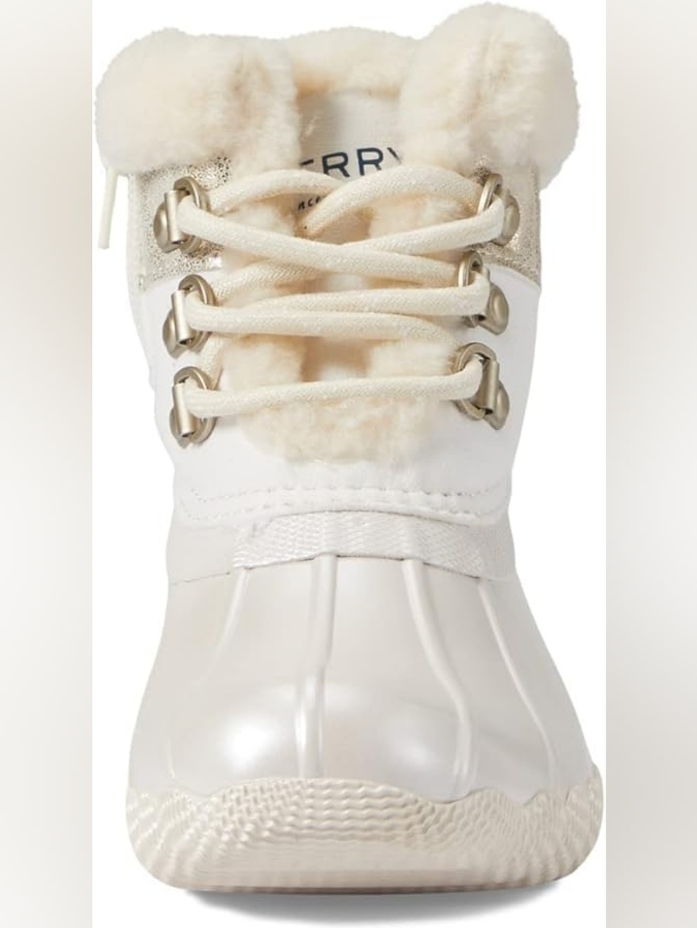 Sperry Youth Girls Alpine Saltwater Pearlized Ivory Duck Boots STK166415 Sz 5M - Picture 2 of 6